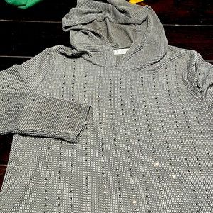 sheer sweater with hood